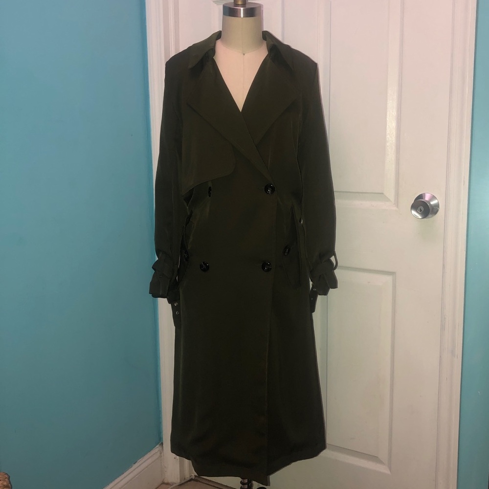 Dark Green classic Trench Coat